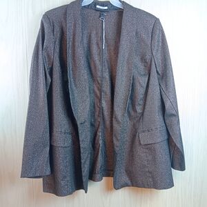 Lane Bryant The Byant Blazer Black with gold speckles size 28 shoulder padding